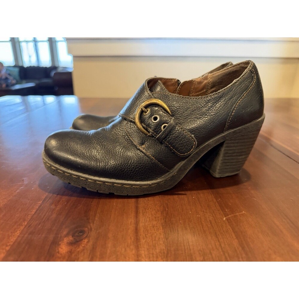 B.O.C. Born Concept Black Leather Kiltie Loafers Dark Academia Goth Prep Sz 6.5